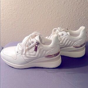 Aldo White and Gold wedge Sneakers